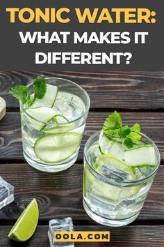 two glasses filled with cucumber and mint water