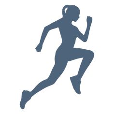 the silhouette of a woman running