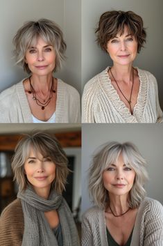 Medium Haircut, Hair Over 50, Hairstyles For Women Over 50, Short Hair Trends, Edgy Short Hair, Hairdos For Short Hair, Short Choppy Hair