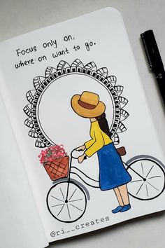 Illustration, doodle, girl with cycle, girl on cycle, cycling, mandala, doodling, digital illustration, vectors, girl vector, topic based Output Design Ideas, Design Ideas Drawing, Output Design, Mini Mandala, Easy Mandala Drawing, Boho Art Drawings, Mandala Art Therapy, Meaningful Drawings, Mandala Art Lesson