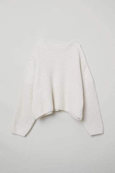 Hm Outfits, H M Outfits, Pullovers Outfit, Casual Skirt Outfits, White Knit Sweater, Pullover Outfit, Oversized Knitted Sweaters, Simple Trendy Outfits, Ribbed Knit Sweater