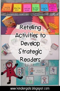 a poster with the words retelling activities to developing and engaging reading