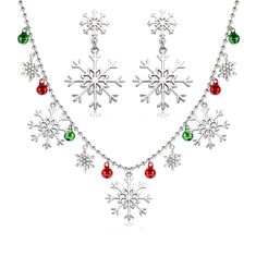 PRICES MAY VARY. ❄CHRISTMAS HOLIDAY NECKLACE EARRINGS❄Bring a touch of winter to your every day routine with these Xmas snowflake necklace earrings set. Simple yet pretty, they are ideal for day or evening wear and add that subtle hint of glamour to outfits. Perfect for gifting or treating yourself. ❄CHRISTMAS THEME JEWELRY❄Bring the beauty of winter to your lobes with these nature-inspired earrings. Shaped as snowflakes and set with tonal white crystals and clear cubic zirconia, the snowflakes Winter Party Dangle Jewelry, Christmas Festive Snowflake Jewelry, Holiday Party Jewelry, Rhinestone Collar, Holiday Necklace, Snowflake Necklace, Womens Christmas, Christmas Necklace, Christmas Tree Earrings