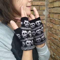 Goth Arm Warmers with Skulls in Black & Gray. Made of 25% wool. If you buy 2 items from my shop you will get 10% discount. Use code 10FOR2ITEMS. 📌 SIZE: See the last picture for measurements. Choose between sized offered in drop-down menu, or message me with the size you need before ordering. I'll gladly create a custom listing for you. 📌 CARE INSTRUCTION: Hand wash in cold water. If you have any questions or concenrs, please feel free to contact me via Etsy message. 📌 CUSTOM ORDERS: If you h Goth Arm Warmers, Women Skeleton, Wrist Warmers, Gothic Style, Crochet Fashion, Cute Crochet, Serbia, Gothic Fashion, Crochet Clothes