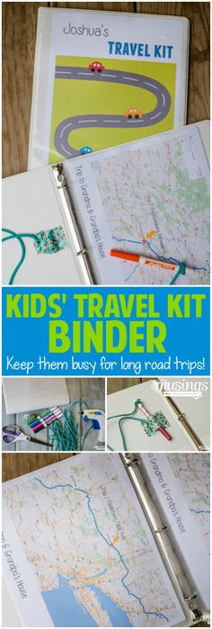 the kids travel kit is open and ready to be used as a map for transportation