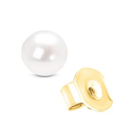 Pearls are a timeless classic, and these simple pearl stud earrings are the height of quality. These high luster Akoya cultured pearls are white with pink overtones and are perfectly round. Each pearl is set in a cup setting crafted of real 14 karat gold, a precious metal that will keep a tarnish-free shine for years to come. These studs come in your choice of white and yellow gold and your choice of pearl size, from 5.0mm-8.5mm. Pearl studs are a quintessential statement of luxury and add an ar Classic White Gold-plated Pearl Earrings, High-quality Round Gold Pearl Earrings, White Round Gold-plated Pearl Earrings, Gold Clip-on Round Pearl Earrings, Nickel-free Yellow Gold Round Pearl Earrings, Pearl Strands Necklace, Simple Pearl, Bridal Bands, Akoya Pearls