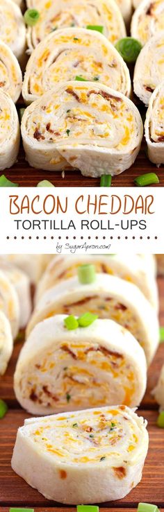 this is an image of bacon cheddar tortilla rolls