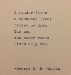 george r martin quote about reading