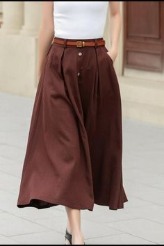 A stylish midi linen skirt in a sophisticated brown hue, featuring a trendy button front design that exudes elegance. Perfect for any event, this versatile piece is a must-have for fashion enthusiasts. 🤎 

SKU 4949 

#FashionForward #StylishChoices #OutfitIdeas #FashionMustHave #LinenFashion #Xiaolizi Prep Aesthetic, Cloak Dress, Bohemian Outfits, 2024 Wardrobe, Line Silhouette, Daily Blessings, Summer Coats, Dress Book, Linen Fashion