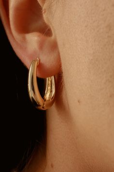 Créoles ovales, grosses créoles ovales en forme de larme, élégantes créoles Unique Gold Hoop Earrings, Gold Earrings Chunky, Gold Hoops Chunky, Golden Earrings Hoop, Golden Hoops Earrings, Gold Earrings Aesthetic, Gold Oval Earrings, Chunky Gold Earrings, Hoop Earring Outfit