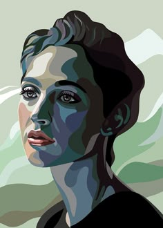 a digital painting of a woman's face