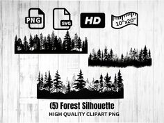 forest silhouettes with high quality clipart png and svg files for photoshop