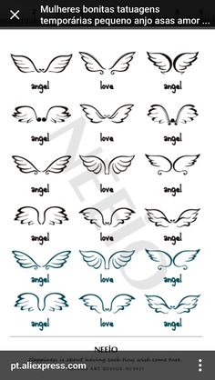 an image of different types of wings and their names in spanish, with the words'love