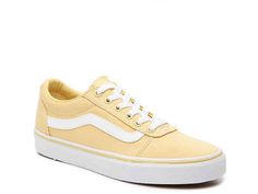 DSW Vans Ward Lo Sneaker Pale Yellow Zapatillas All Star, Shoes Pastel, Cute Vans, Yellow Vans, Tenis Vans, Vans Outfit, Yellow Aesthetic, Leather Shoes Woman, Vans Sneakers