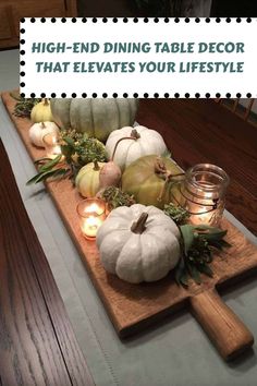 [Ad] 71 Gorgeous Fall Centerpiece Ideas To Brighten Up Your Dining Table  Ashlina Kaposta #diningtabledecorcenterpiece Jars Kitchen, Fall Table Centerpieces, Tafel Decor, Dekor Diy, Fall Thanksgiving Decor, Fall Deco, Pumpkin Centerpieces, Fall Table Decor, Autumn Decorating