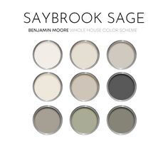 six different shades of paint with the words saybook sage