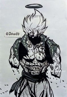 a drawing of gohan from dragon ball