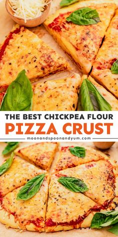 This main course recipe is a healthy choice for making pizza! 6 ingredients are all you need for this easy family dinner featuring a gluten-free pizza crust. Deliciously crispy and sturdy, this chickpea flour pizza crust is the BEST! Chickpea Crust Pizza, Vegan Chickpea Pizza Crust, Flaxseed Pizza Crust, Chickpea Pizza Crust Recipe, Low Cal Pizza Crust, Healthy Pizza Dough Recipe, Chickpea Flour Pizza Crust, Oat Flour Pizza Crust