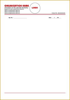 a blank document with the word organization name on it