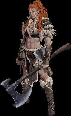 Viking Woman Art, Barbarian Art, Barbarian Dnd, Physique Goals, Barbarian Woman, Viking Character