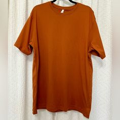 Original Favorites Organic Cotton T-Shirt Size: Xl Color: Burnt Orange Nwot Plain Brown Cotton T-shirt, Orange Relaxed Fit T-shirt For Everyday, Casual Plain Brown T-shirt, Baggy Tshirt, Orange Tees, Orange T Shirt, Cool Books, Orange T Shirts, Halloween 2024