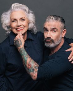 Older Man With Black Hair, Tattooed Older Man, Man With Grey Hair, Daniel Sheehan, Old Man With Beard, Tattoed Man With Beard, Soccer Match, Beard Tattoo, Aging Gracefully