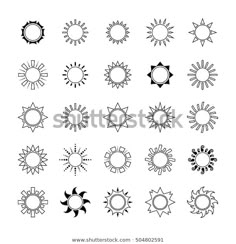 sun icon set in black and white on a white background stock photo edit now for free