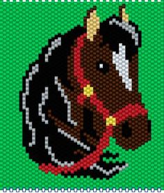 a horse with a crown on it's head is depicted in this cross stitch pattern