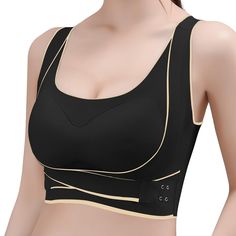 PRICES MAY VARY. POSTURE CORRECTOR BRA & WIDE SHOULDER STRAPS - Pull and corrective straps on both sides help wrap and hide excess fat on both sides, gently corrects your hunch over posture, lifting the breasts，reduce the back bulge and combining with criss-cross straps for a slimmer figure. The wider strap design helps to reduce the pressure on the neck and shoulders, with no more pulling feeling on the shoulders, giving you superb comfort PUSH UP BRAS FOR WOMEN - Our wireless push-up bra featu Best Posture Corrector For Women, Front Closure Bras, Posture Corrector Bra, Posture Corrector For Women, Posture Bra, Wireless Bras, Front Closure Bra, Xmas 2024, Light Exercise