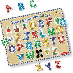 Melissa & Doug Melissa & Doug Alphabet Sound Puzzle (26 pcs) - Little Miss Muffin Children & Home Alphabet Sound, Alphabet Sounds, Wooden Alphabet, Melissa & Doug, Screen Free, Puzzle Board, Uppercase Letters, Wooden Puzzles, The Sound