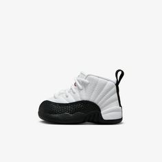 Toddler's Jordan 12 Retro "Taxi Flip" White/Gym Red-Black Size: 4.  Gender: unisex. Baby Jordan Shoes, Jordan 4 Retro Bred, Baby Jordans, White Gym, Air Jordan 12, Air Jordan 12 Retro, Toddler Girl Shoes