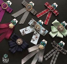 several different types of hair clips on a black surface with text overlay that reads, how to make your own bows