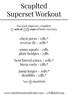 a poster with instructions on how to use the suppled superset workout