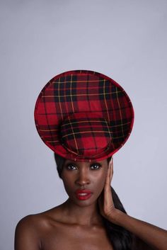 FREE UK SHIPPING  Checkers - this beautiful red wool tartan percher is designed to make you look stylish during the cold winter months.  It is made from high quality Lockcarron tartan.  It is secured in place using a hat elastic which can be colour matched to your hair or custom made headband.  Ideal for weddings, races, christenings and church. This particular fascinator  can be shipped off within immediately but for different colour variations, please allow 5-7 days. I can ship to anywhere in the world.  Please contact me with your specific shipping requirements For urgent orders, let's talk and see what we can arrange. Thank you for looking ⚘ Tartan Hat, Black Floppy Hat, Bespoke Hats, Tartan Fashion, Kentucky Derby Fascinator, Catwalk Models, How To Make Headbands, Elegant Hats, Fancy Hats