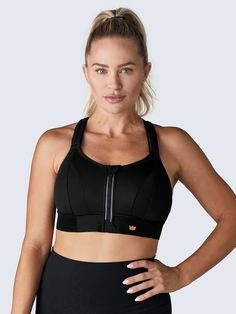 Flex Sports Bra™ - Black - SHEFIT Lounge Bra, High Impact Sports Bra, Poly Mailer, Everyday Bra, Black Sports Bra, Sports Bra Sizing, Natural Shapes, Cross Training, Sports Bras