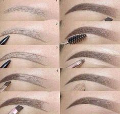 2016 Brows Tutorial, Ombre Eyebrows, Perfect Eyebrow Shape, Membentuk Alis, Bentuk Alis, Eyebrow Makeup Tutorial, Mekap Mata, Makeup Drawing, Eyebrow Makeup Tips