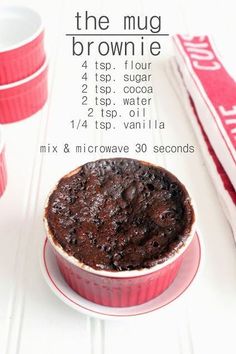 the mug brownie is ready to be eaten and served for breakfast or desserts