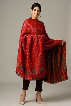 Find ideas๏ฟฝand inspiration for Genuine Hand-Cut Kani Paisley Wool Jamavar Shawl Red Pashmina Large Shawl Indian, Womens Accessories Shawl For Women, Indian Women Fashion, Into Fashion, Wool Wash, Fashion Fabric, Winter Accessories, Winter Women, Jaipur, Scarf Wrap