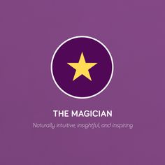 the magician logo on a purple background with white lettering and a yellow star in the center