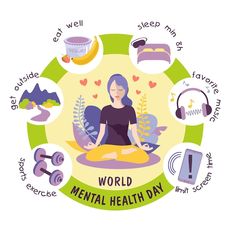 World mental health day design template ... | Premium Vector #Freepik #vector #mental-disorder #mind #brain-health #disorder Good Health And Well Being Poster, Health Pics, Health Awareness Poster, Brain Shape, Wellness Day, Brain Vector, Community Health Nursing, Health Posters