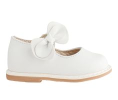 Polyurethane upper, Slip on entry,1.5cm sole, Round toe, EVA footbed, Rubber outsole, Bow detail | Girls' Baby Deer Infant & Toddler Jade Mary Jane Shoes in White Size 8 - Toddler Deer Girl, Dress Flats, Girls Shoes Kids, Baby Deer, Jane Shoes, Shoes White, Mary Jane Shoes, Baby Clothing