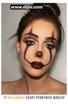 Girl Clown Makeup, Hallowen Schminke, Easy Clown Makeup, Creepy Clown Makeup, Maquillage Halloween Simple, Cute Clown Makeup, Halloween Makeup Clown, Halloween Make-up Looks, Halloweenský Makeup