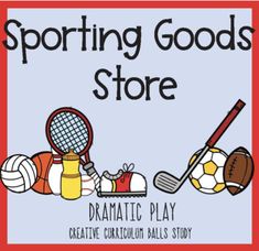 an advertisement for sporting goods store with sports items on the front and back cover,