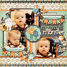 a scrapbook page with two babies in it