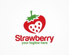 a strawberry logo is shown on a white background