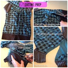 Cutting Prep for Upcycle Hoodie Bag What To Do With Old Hoodies, Old Hoodies Repurposed, Old Hoodie Diy, Upcycled Hoodie Diy, Upcycle Hoodies Ideas, Upcycled Hoodie, Old Hoodie Upcycle, Hoodie Diy, Side Cuts