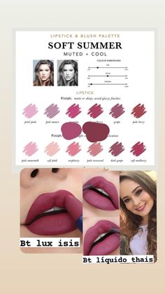 Soft Summer Red Lipstick, Soft Summer Lipstick Colors, Soft Summer Lipstick, Cool Summer Makeup, Soft Summer Fashion, Muted Summer, Color Analysis Summer, Summer Skin Tone, Soft Summer Makeup