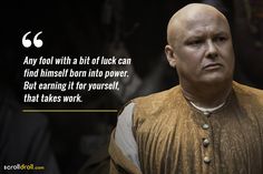 an image of a man with a quote on it that says, any tool will be a bit of luck can find himself born into power but earning it for yourself, that takes work