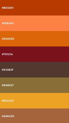 the color palette is shown in different colors and sizes, including red, orange, yellow,