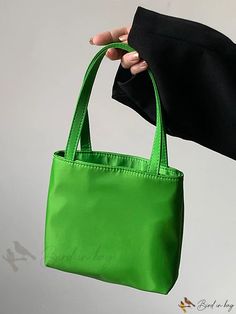 Bird in Bag - Canva Japanese Tote Bag Green Rectangular Bucket Bag, Trendy Green Square Bucket Bag, Square Green Bucket Bag For Everyday, Green Square Bucket Bag For Everyday, Green Square Bucket Bag For Everyday Use, Green Pouch Shoulder Bag For Shopping, Everyday Green Square Bucket Bag, Green Rectangular Bucket Bag For School, Green Square Bucket Bag With Removable Pouch